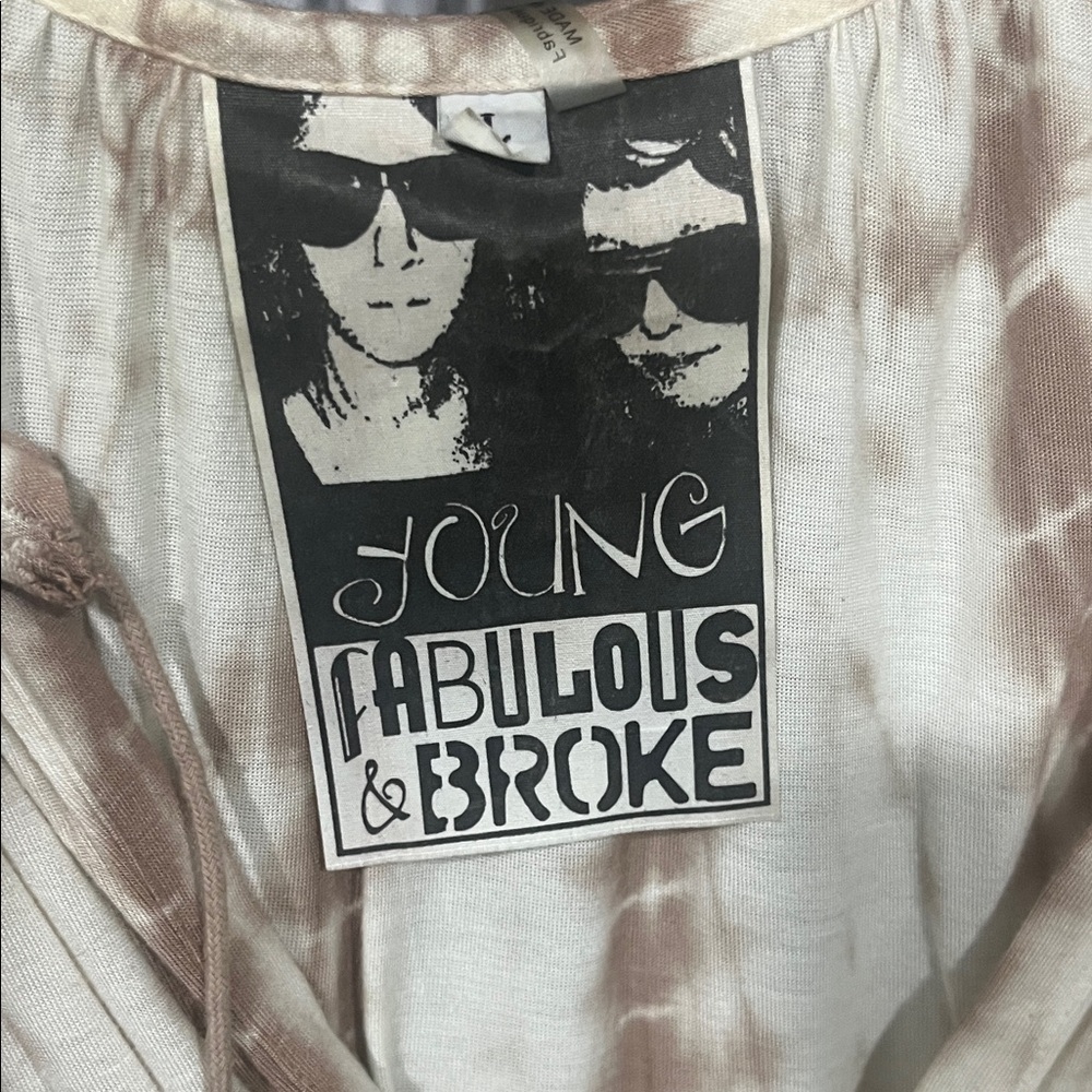 Young Fabulous & Broke Beige Tie-Dye Blouse - Picture 2 of 14